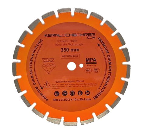 PREMIUM Diamant Trennscheibe Ø 350 mm für Asphalt