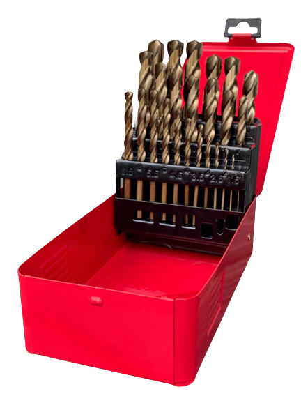 Metallbohrer-Set 19-tlg, HSS-CO Titan beschichtet