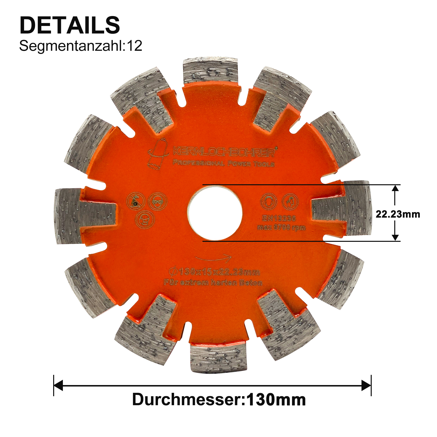 Diamant Frässcheibe Rund Ø 130 mm