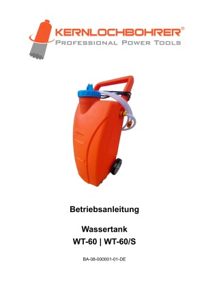 Betriebsanleitung für: Wassertank Kunststoff WT-60 / WT-60/S