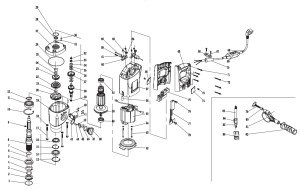 Exploded view voor: Diamantboormachine DKB-180/3H