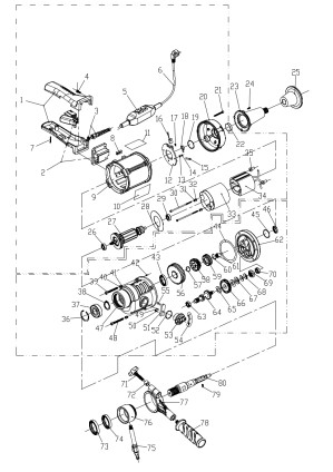 Exploded view for: Diamond core drill DKB-200/3SH