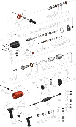 Exploded view for: Diamond core drilling machine DKB-202/P-PRO