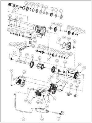 Exploded view for: Diamond core drill 252/Xtrem