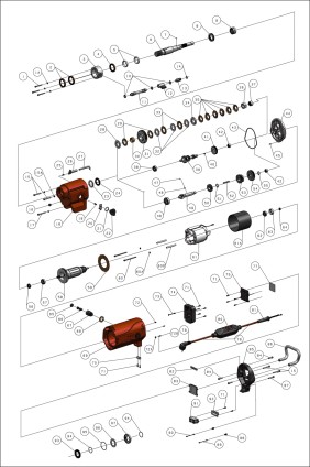 Exploded view for: Diamond core drilling machine DKB-352/S-PRO / DKB-502/S-PRO