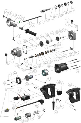 Exploded view voor: Diamantboormachine DKS-132/DC-H