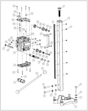 Vue éclatée pour : Support de carottage KBS-252/Light