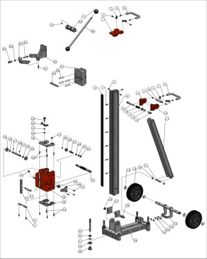 Exploded view for: Core drill rig KBS-252/M-PRO