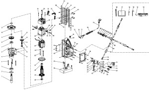 Exploded view for: Magnetic drilling machine MKB-60RL