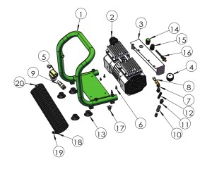 Exploded view for: Vacuum pump VP-113/PRO