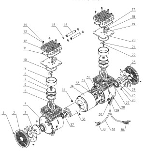 Exploded view voor: Vacuümpomp VP-113/PRO